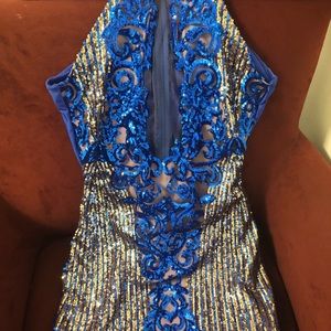Blue sequence captivating dress